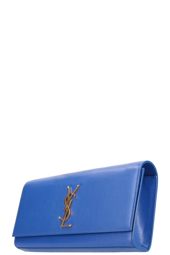 SAINT LAURENT Classic Monogram Clutch Blue