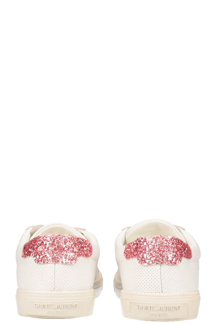 SAINT LAURENT Court Sneakers White and Pink