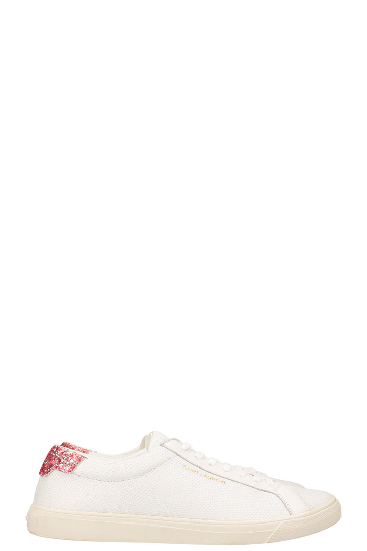 SAINT LAURENT Court Sneakers White and Pink