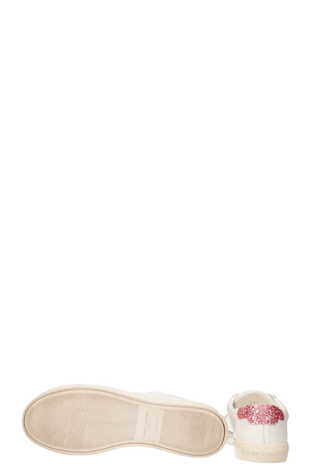 SAINT LAURENT Court Sneakers White and Pink