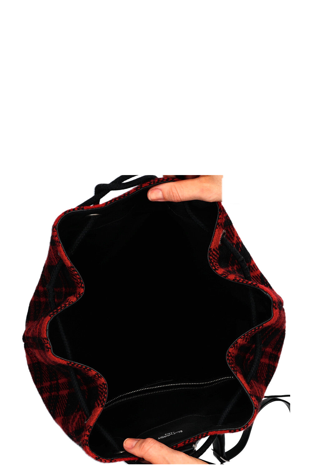 SAINT LAURENT Sac à dos en laine Tartan