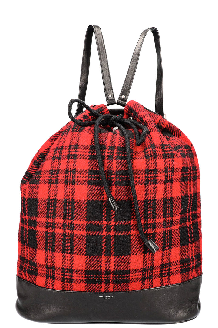 SAINT LAURENT Wool Backpack Tartan