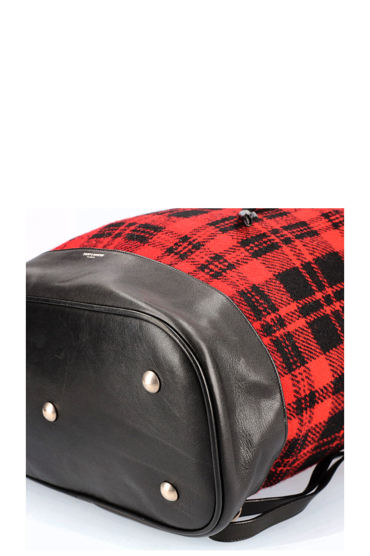 SAINT LAURENT Sac à dos en laine Tartan