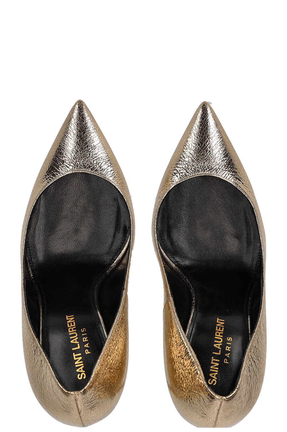 SAINT LAURENT heels metallic gold