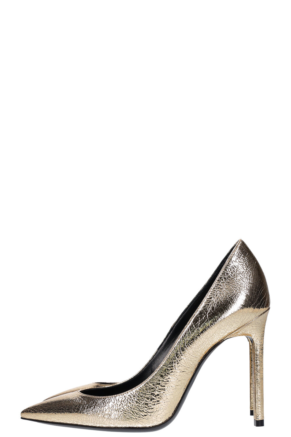 SAINT LAURENT heels metallic gold