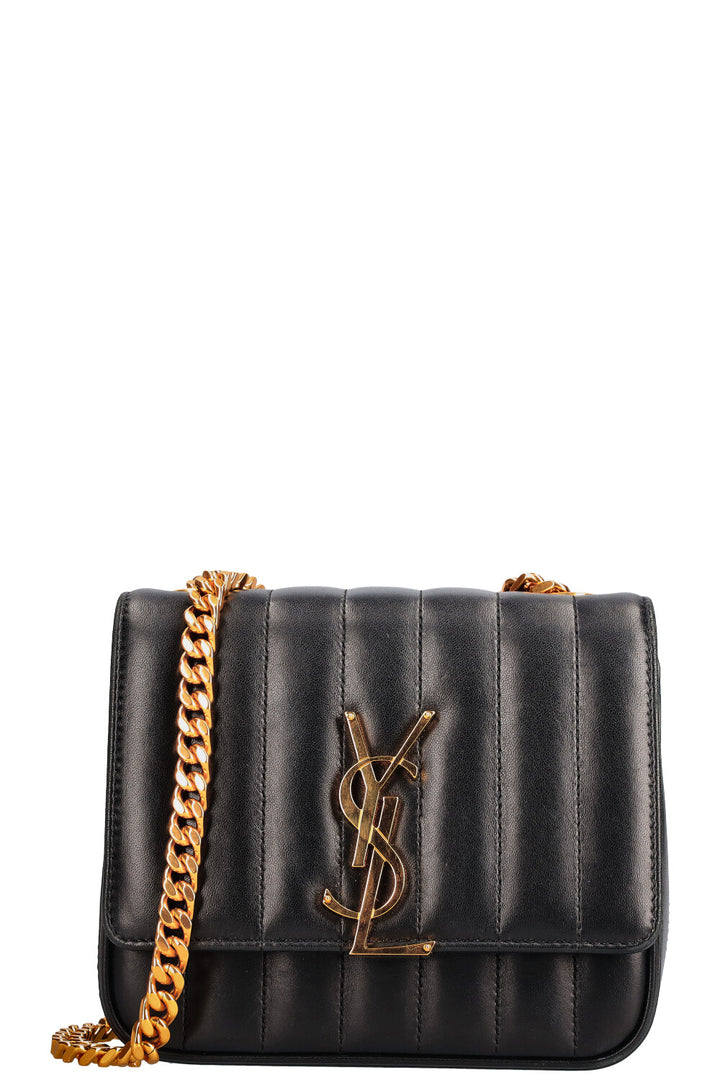 saint laurent vicky bag small black gold