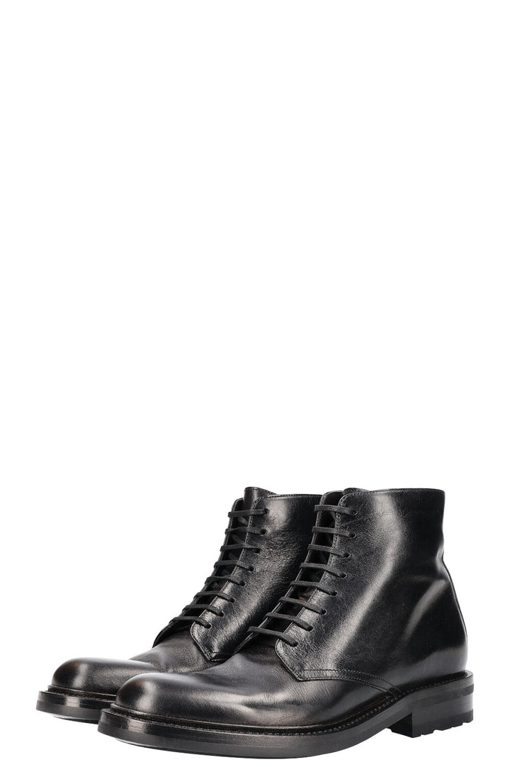 SAINT LAURENT Lace Up Boots Black