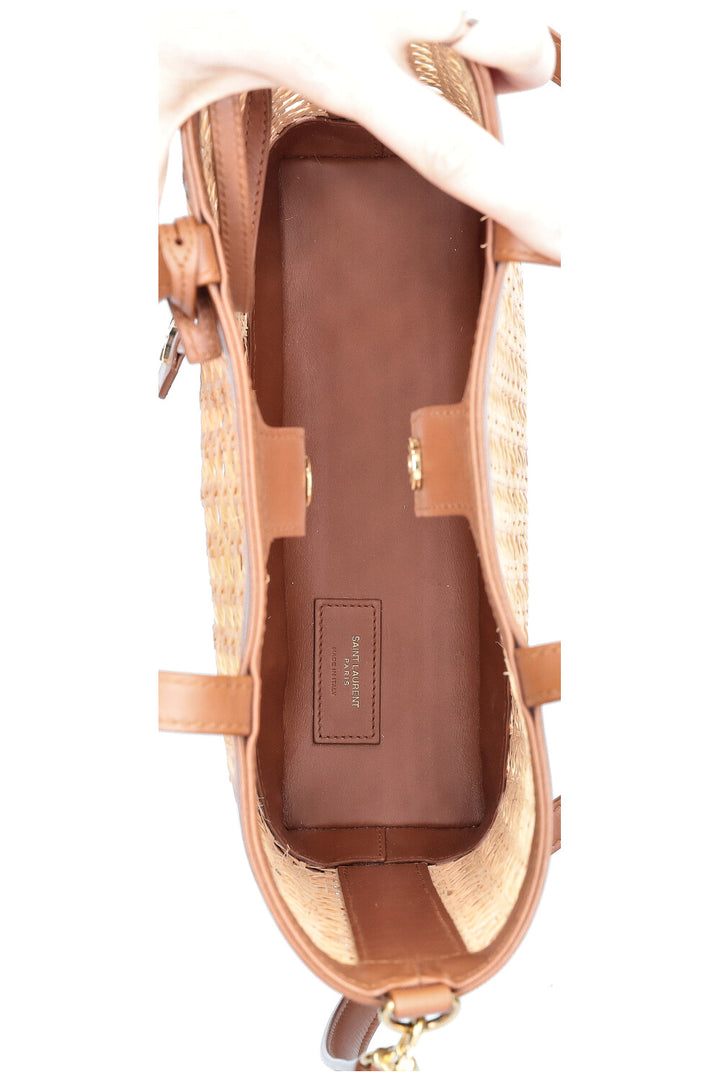 SAINT LAURENT Sac fourre-tout en paille Nord Sud Shopping