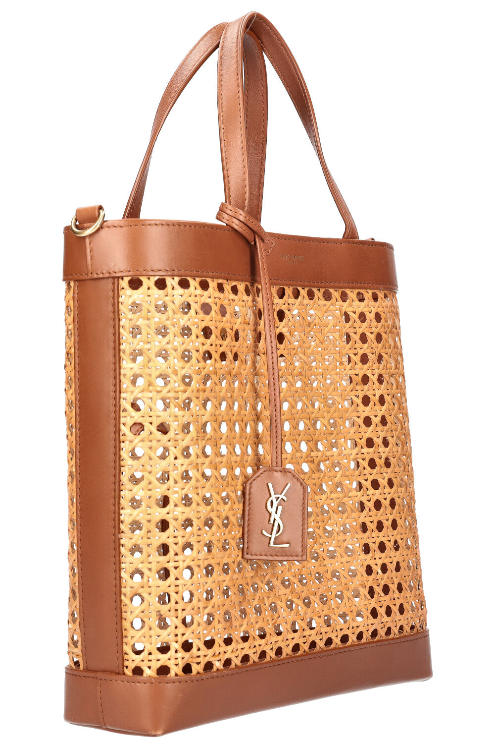 SAINT LAURENT Sac fourre-tout en paille Nord Sud Shopping