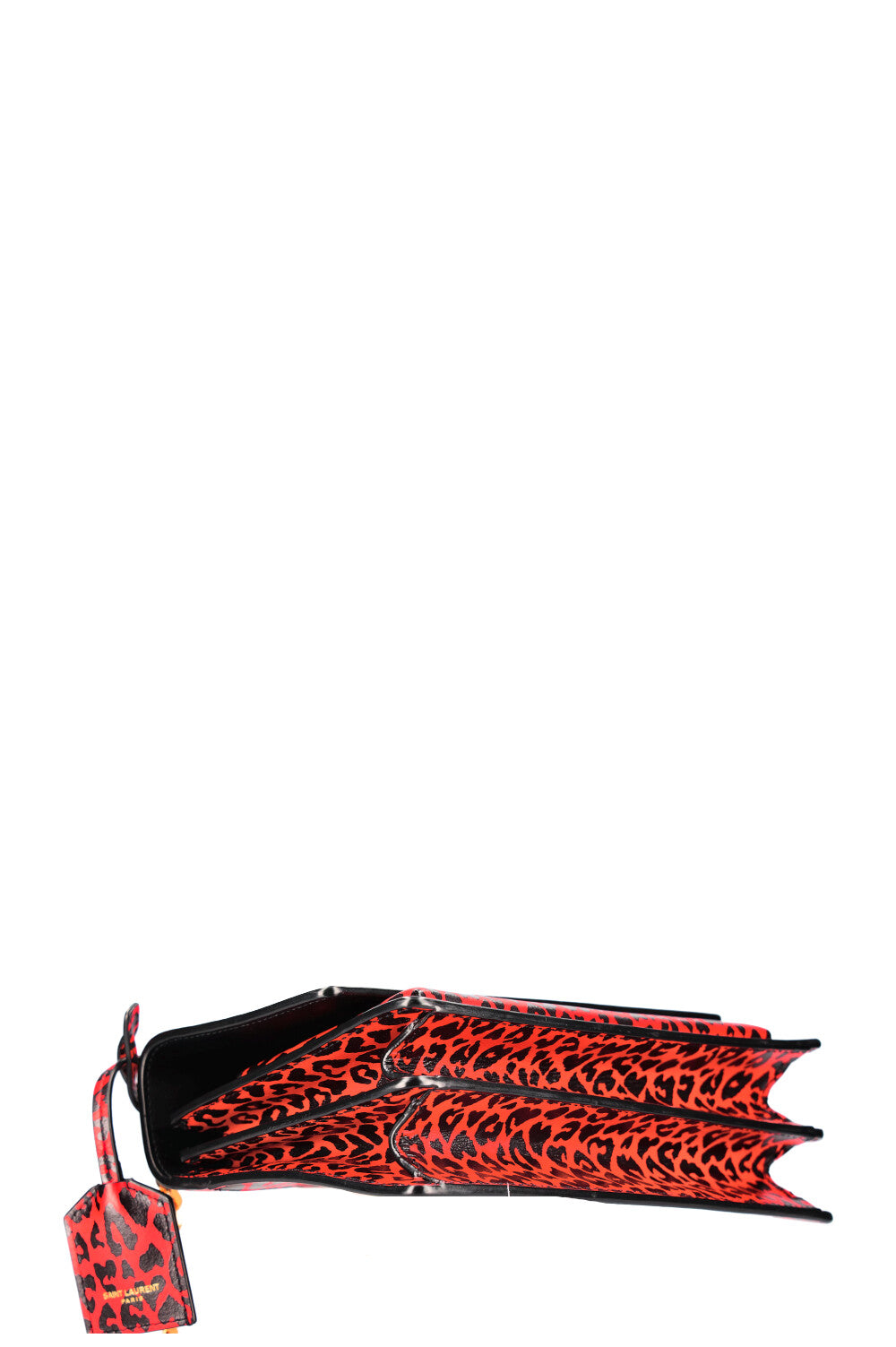 SAINT LAURENT Sunset Bag Small Red Cheetah