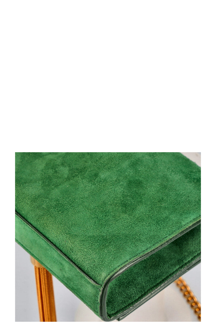 SAINT LAURENT Sac Kate Daim Vert