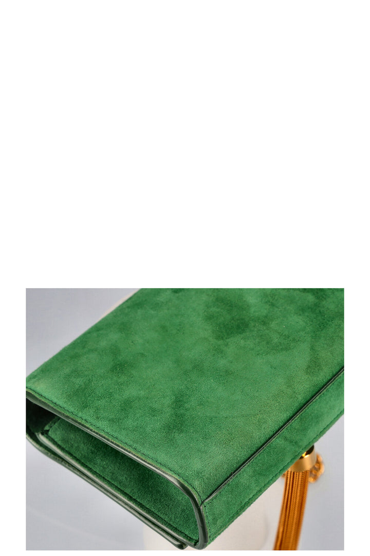 SAINT LAURENT Sac Kate Daim Vert