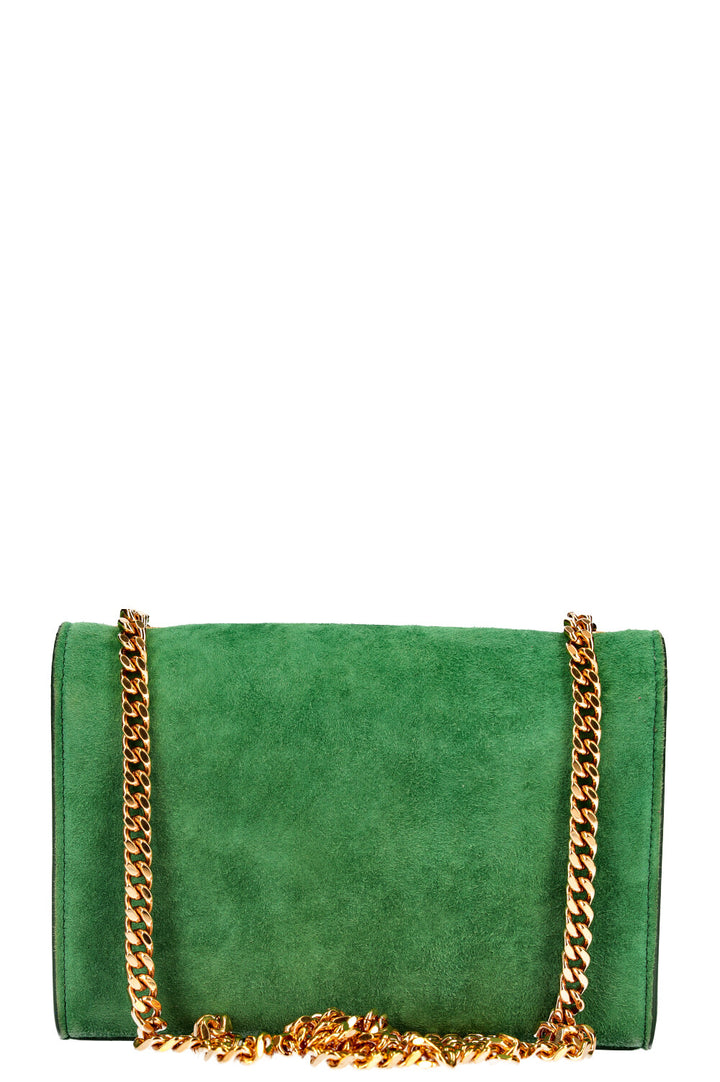 SAINT LAURENT Sac Kate Daim Vert