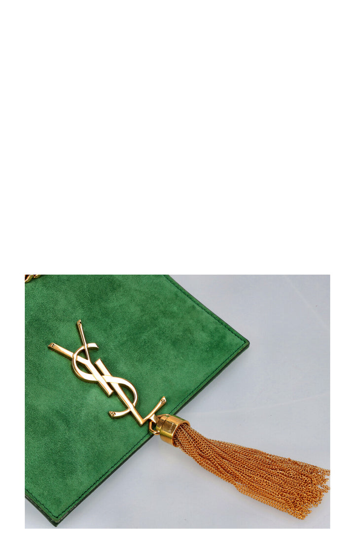 SAINT LAURENT Sac Kate Daim Vert