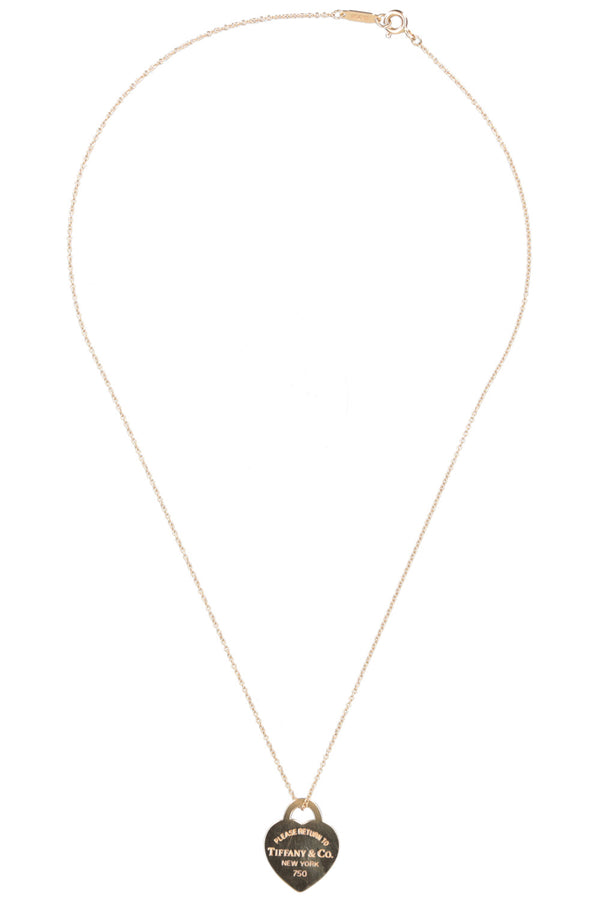 TIFFANY&CO Heart Necklace 18k Yellow Gold