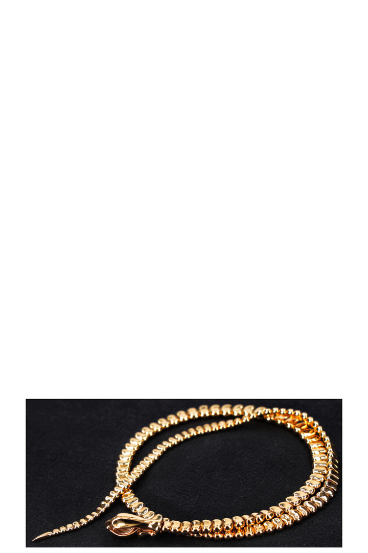 TIFFANY&amp;CO Elsa Peretti Snake Necklace 18k Yellow Gold