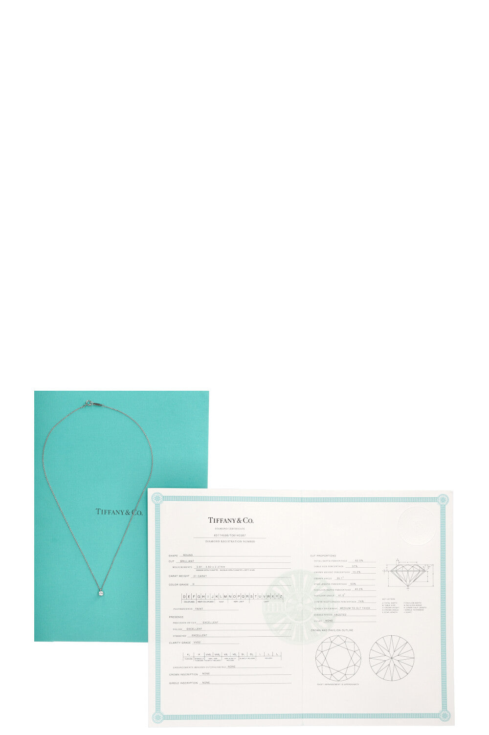 TIFFANY&CO Solitaire Necklace Platin Diamond