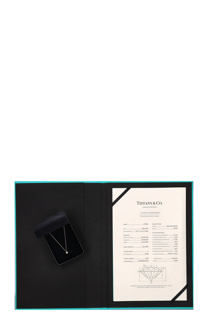 TIFFANY&CO Solitaire Necklace White Gold 18K