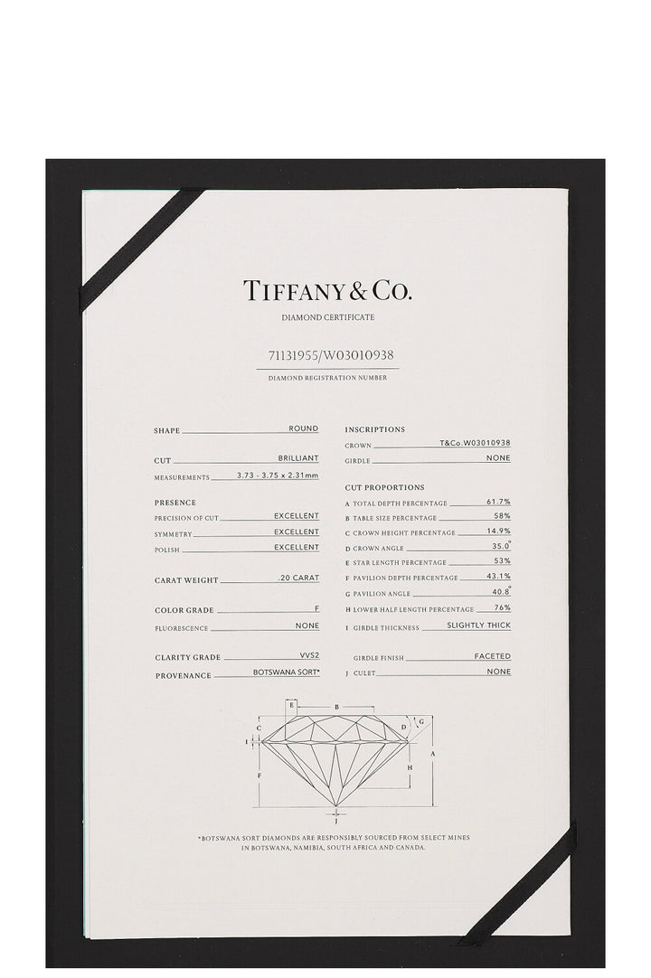 TIFFANY&CO Solitaire Necklace White Gold 18K