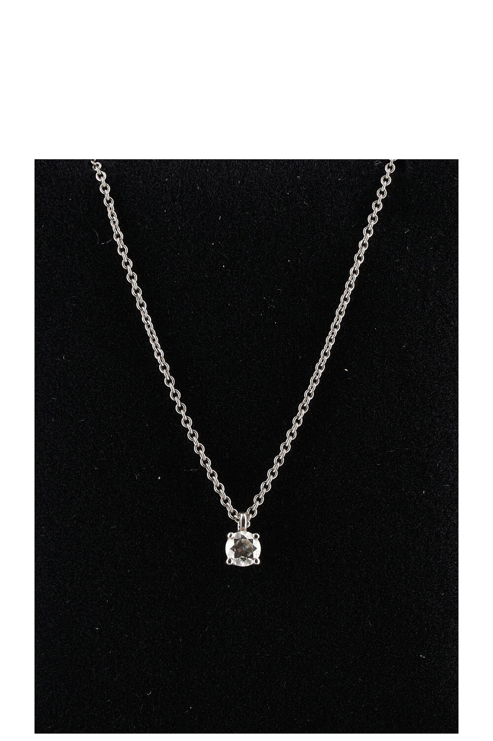 TIFFANY&amp;CO Solitaire Necklace White Gold 18K