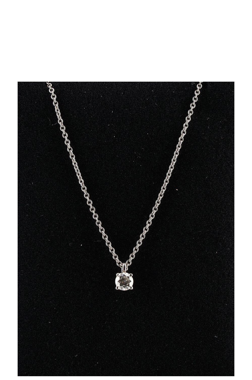 TIFFANY&CO Solitaire Necklace White Gold 18K