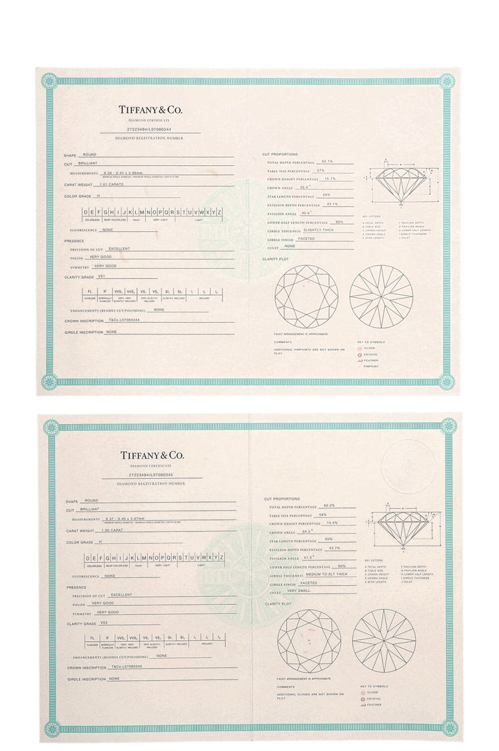 TIFFANY&CO. 1ct Solitaire Platinum Earrings