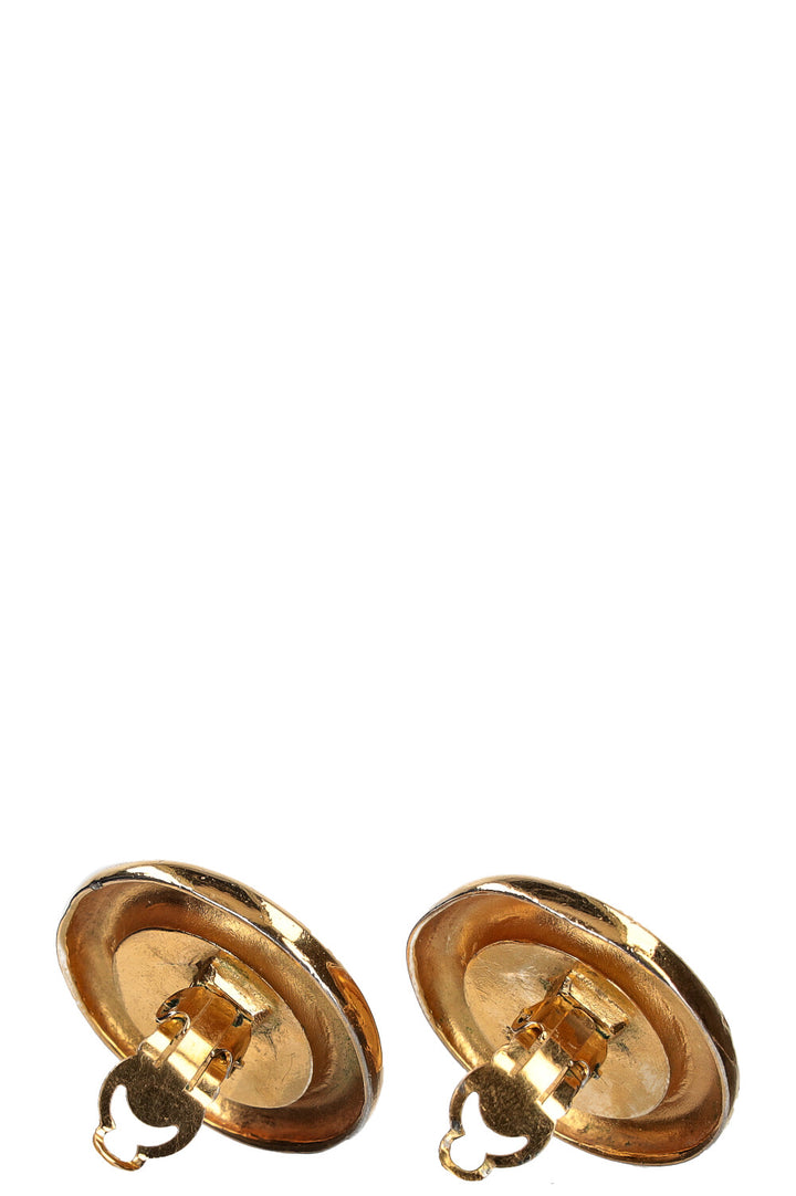 CHANEL Earrings Pearl Gold