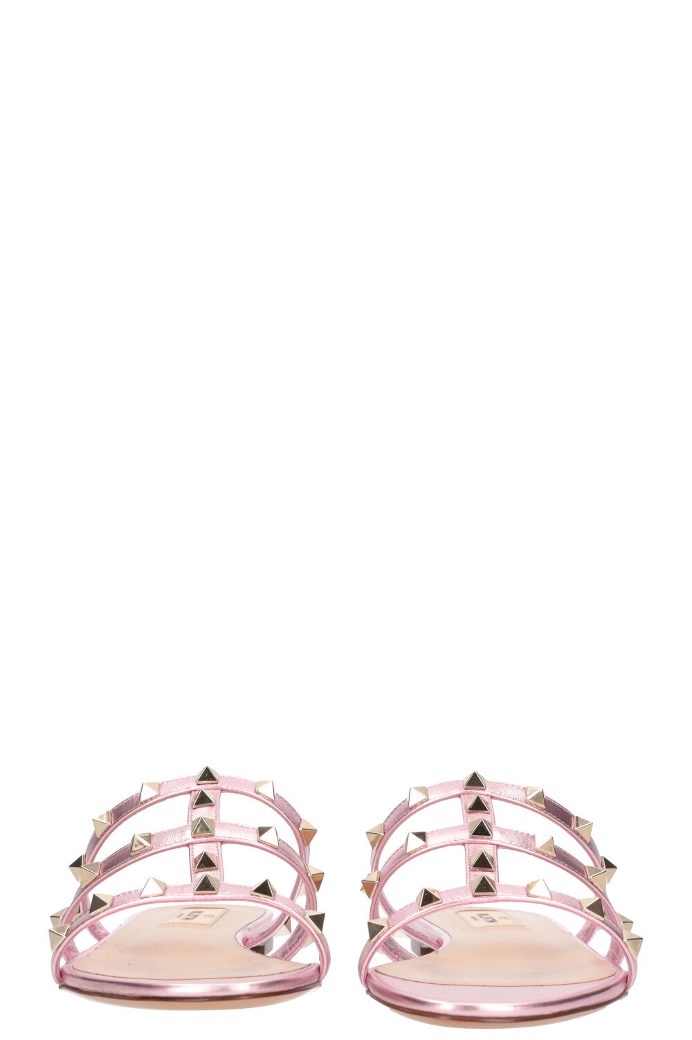 VALENTINO Rockstud Flats Metallic Pink