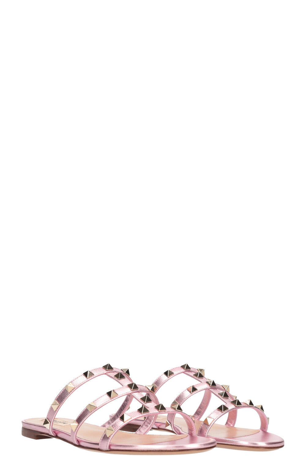 VALENTINO Rockstud Flats Metallic Pink