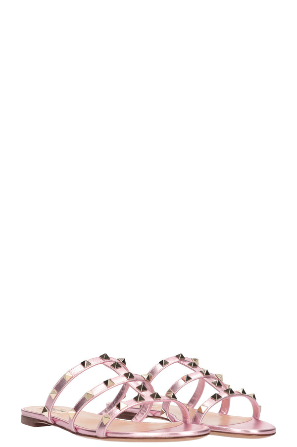 VALENTINO Ballerines Rockstud Rose Métallisé