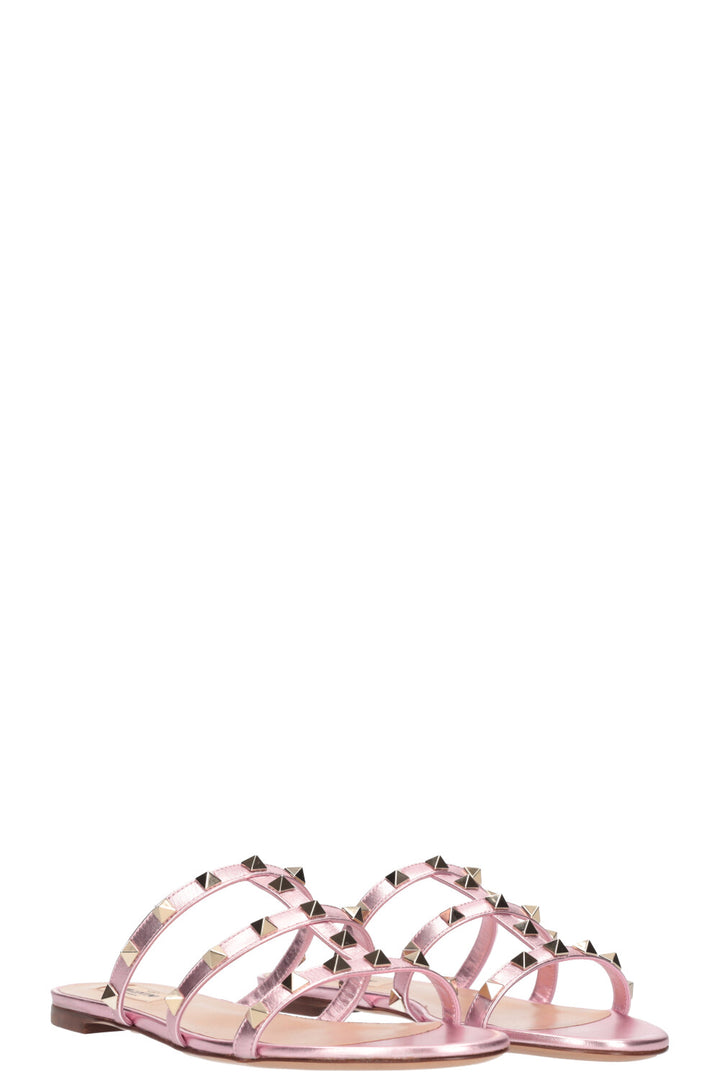 VALENTINO Ballerines Rockstud Rose Métallisé