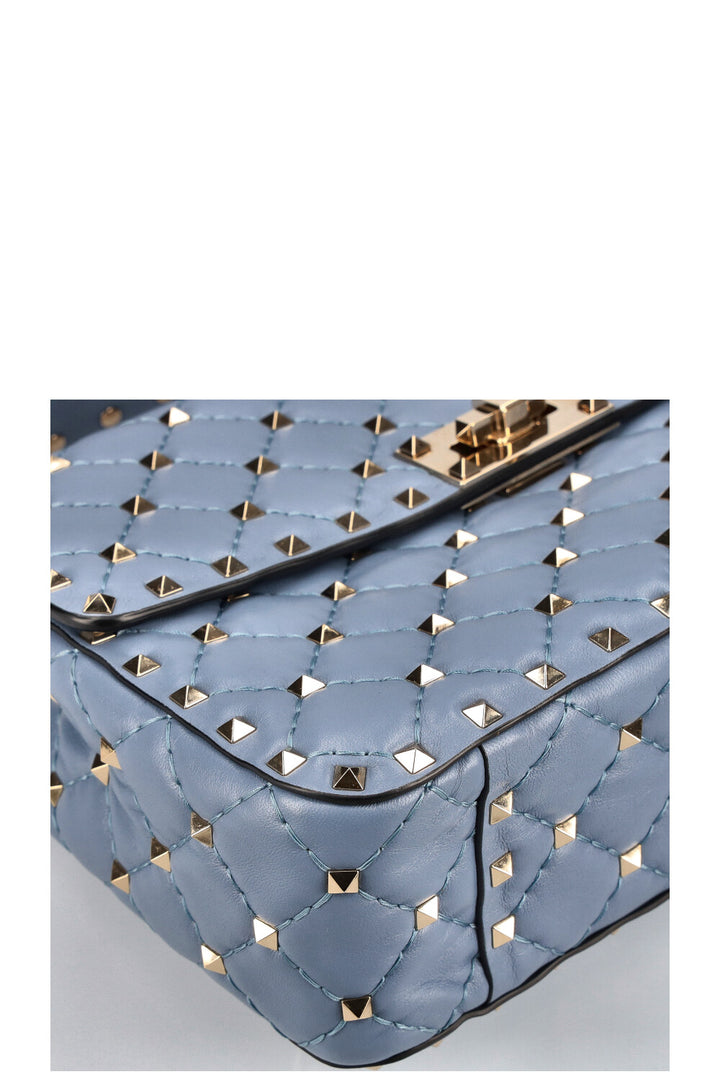 VALENTINO Sac Rockstud Moyen Bleu Bébé