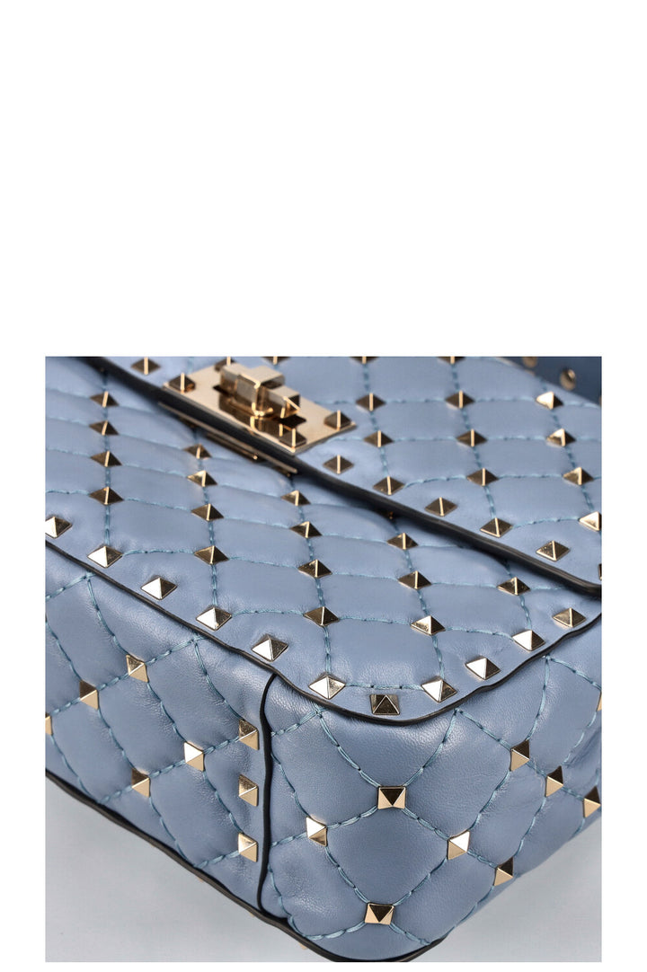 VALENTINO Sac Rockstud Moyen Bleu Bébé