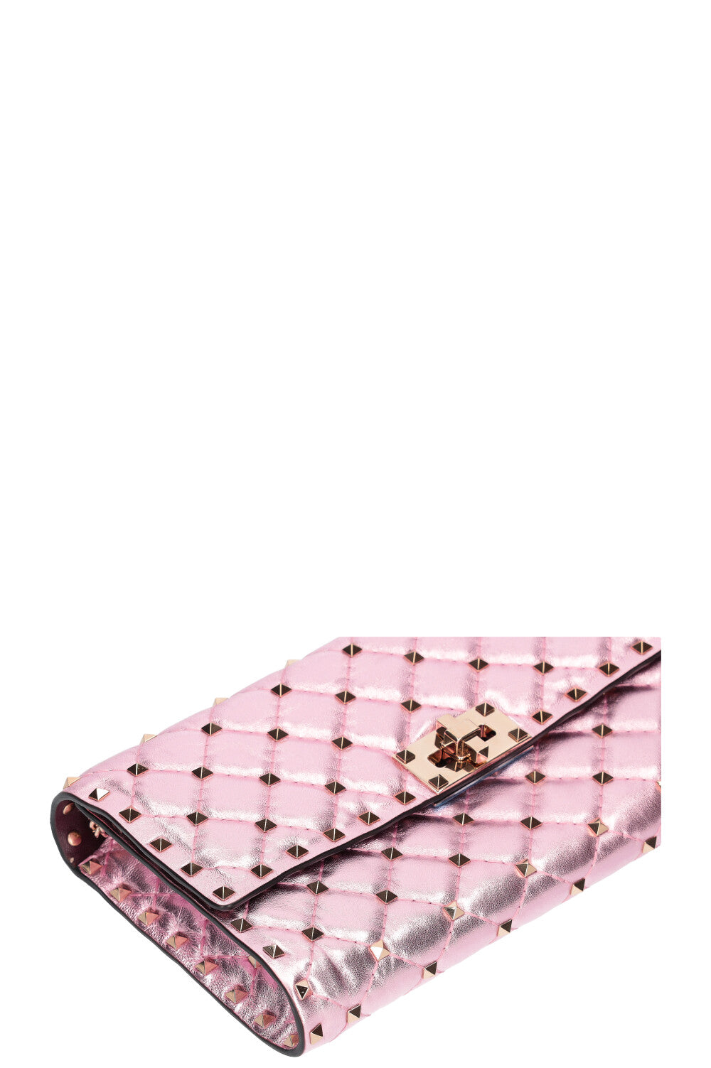 VALENTINO Rockstud Spike Clutch Metallic Pink REAWAKE