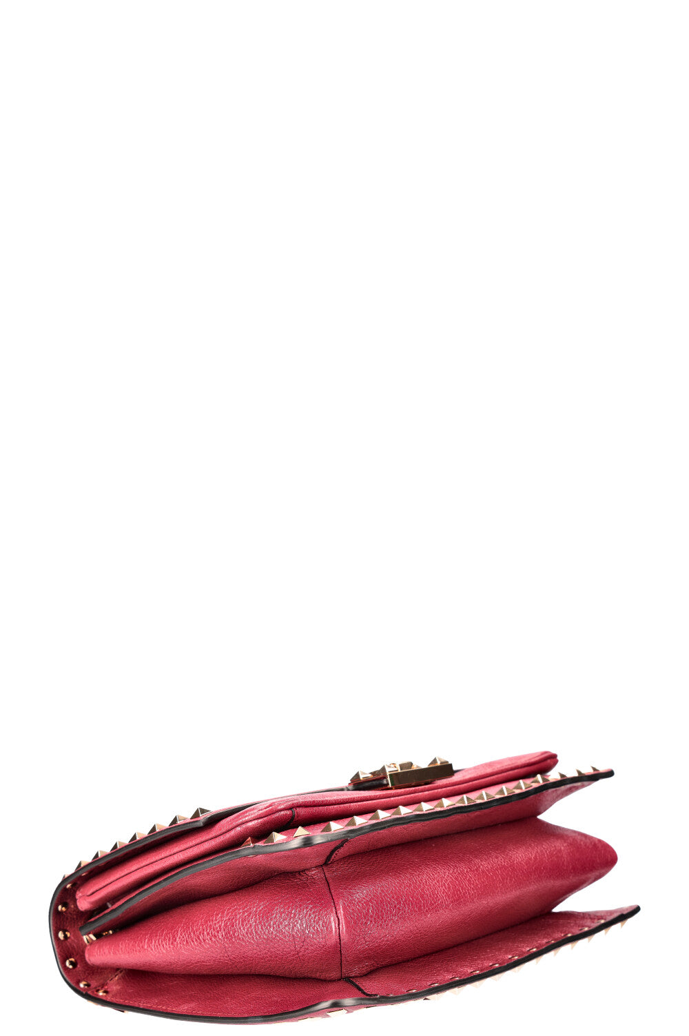 VALENTINO Rockstud Flip Lock Flap Bag Burgundy