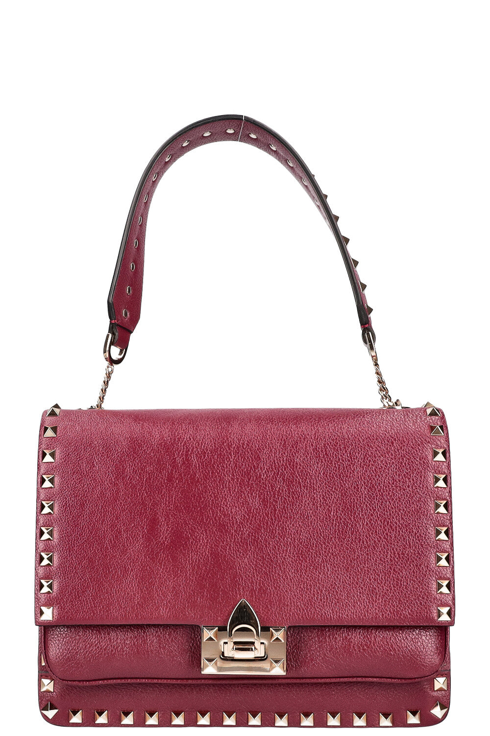 VALENTINO Sac à rabat Rockstud Flip Lock Bordeaux