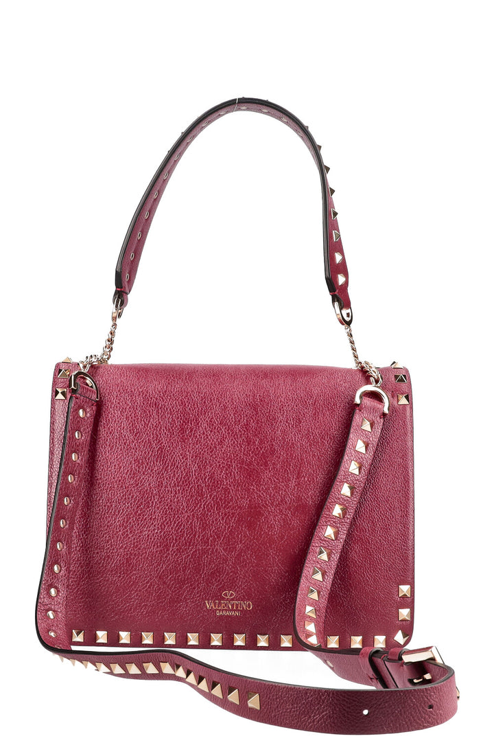 VALENTINO Sac à rabat Rockstud Flip Lock Bordeaux