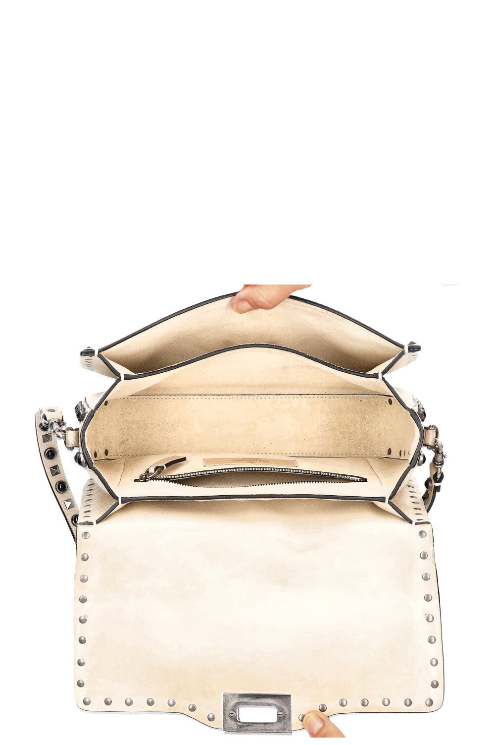 VALENTINO Sac Rolling Rockstud Ivoire 