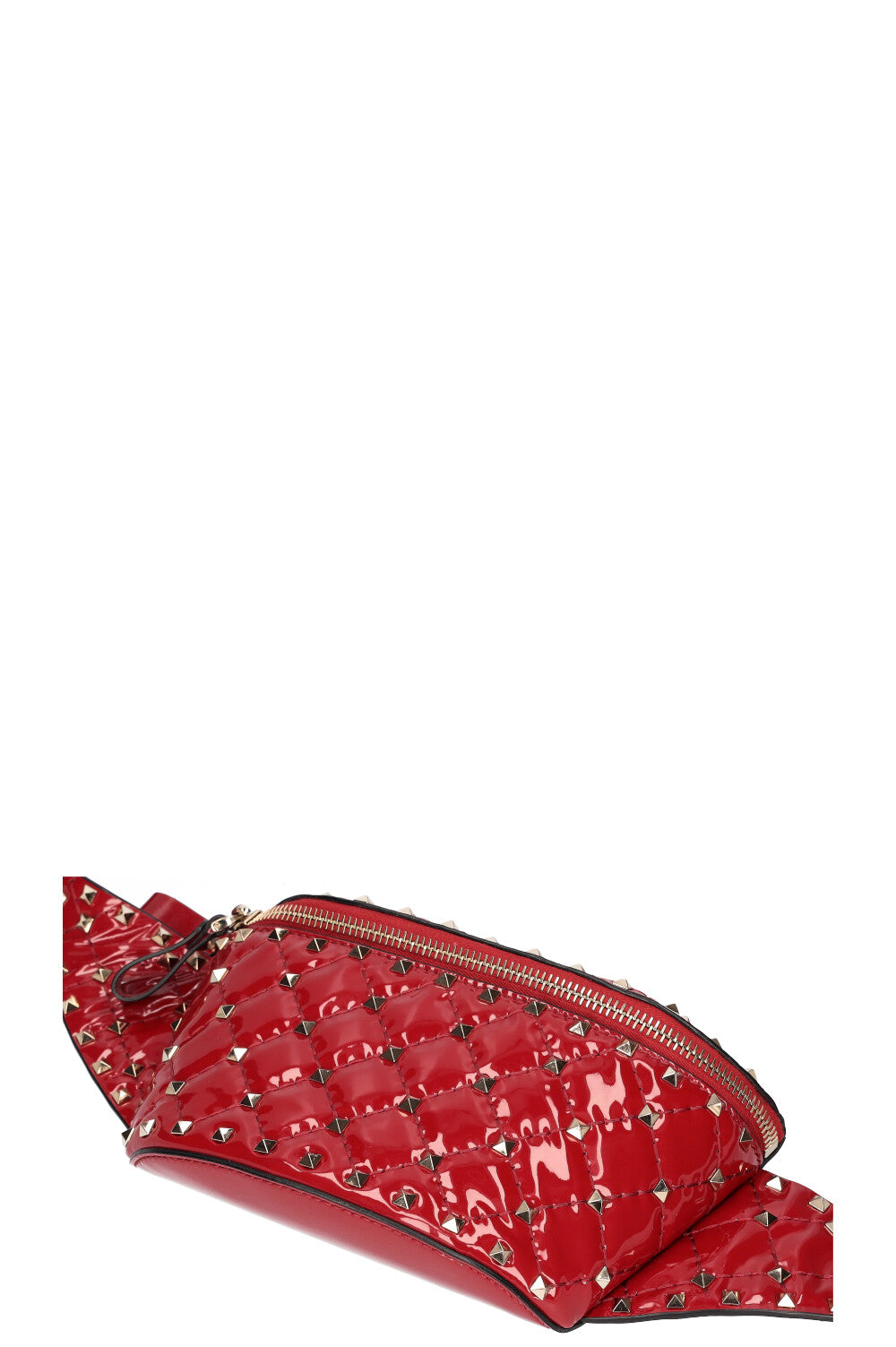 VALENTINO Rockstud Patent Belt Bag Red