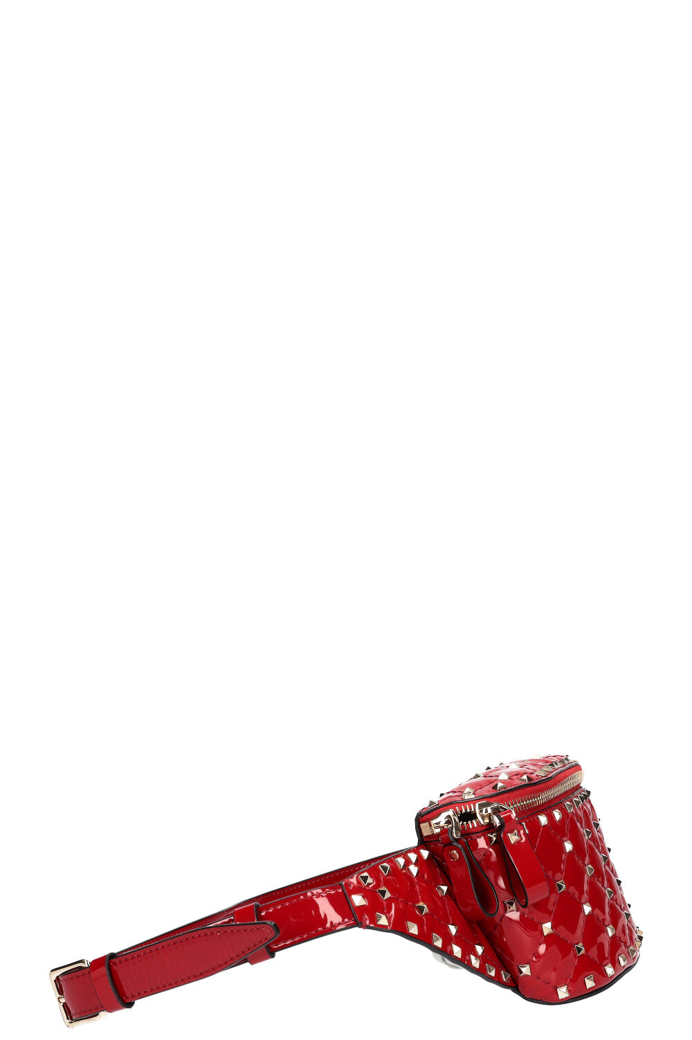 VALENTINO Rockstud Patent Belt Bag Red