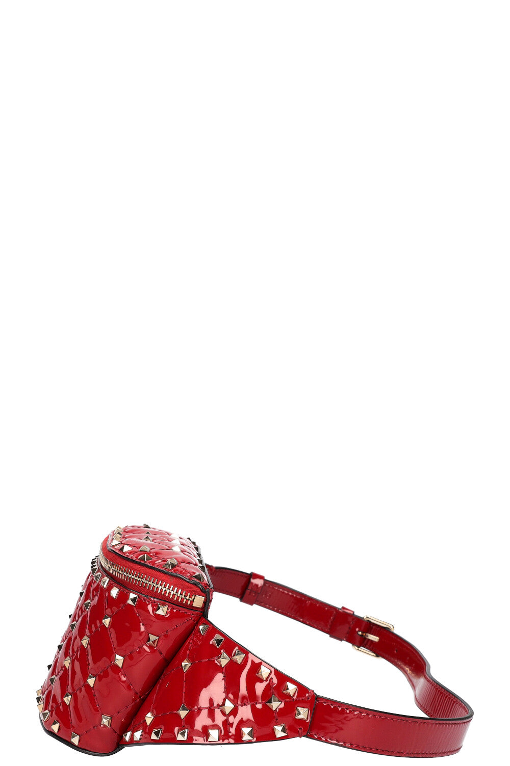 VALENTINO Rockstud Patent Belt Bag Red