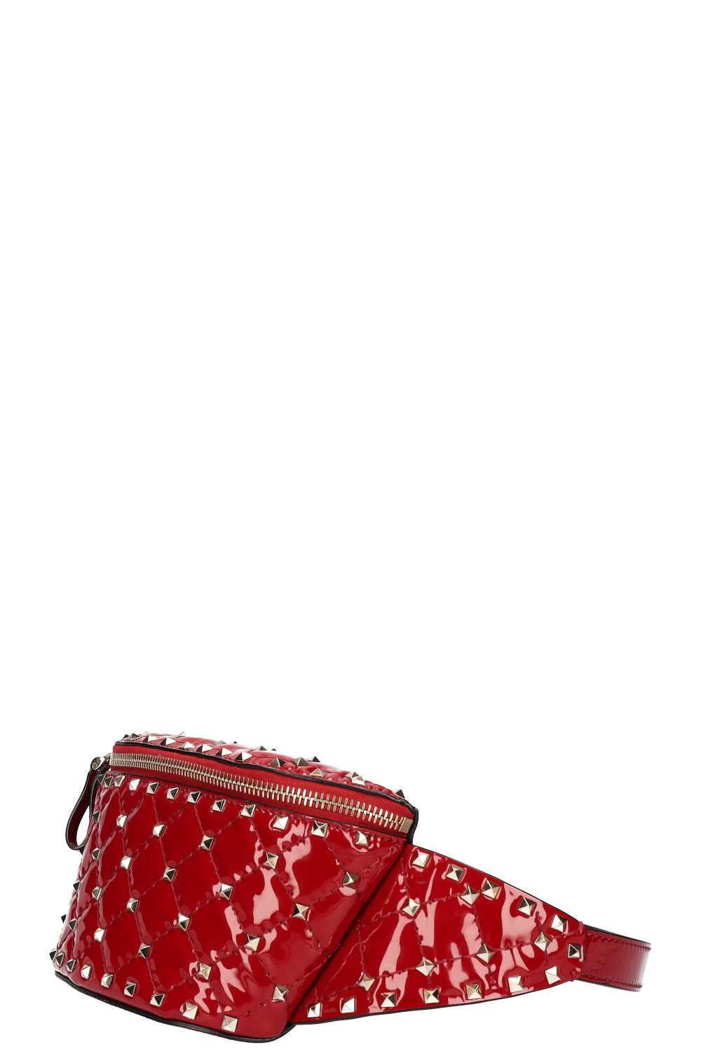 VALENTINO Rockstud Patent Belt Bag Red