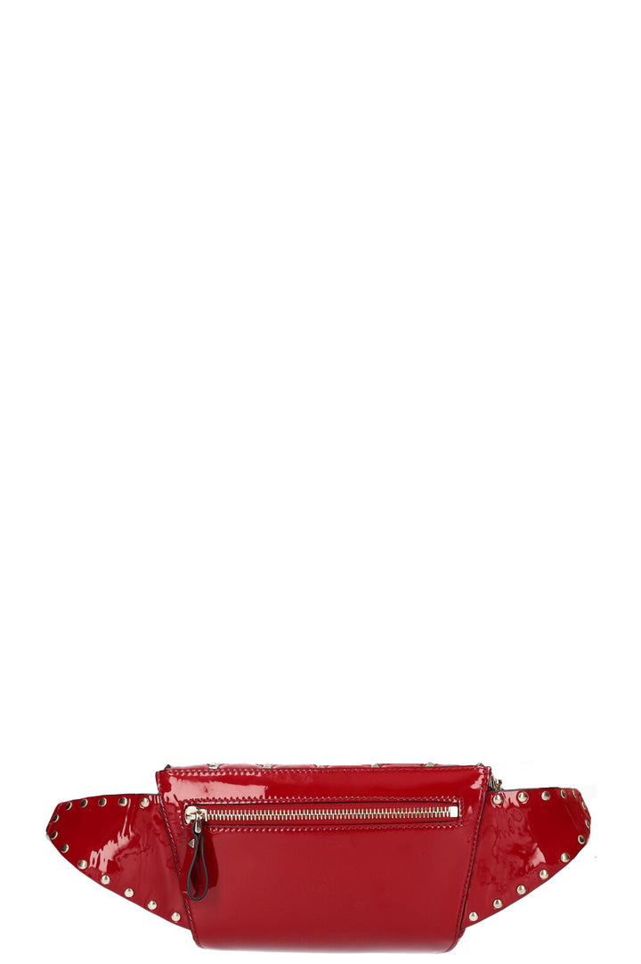 VALENTINO Rockstud Patent Belt Bag Red