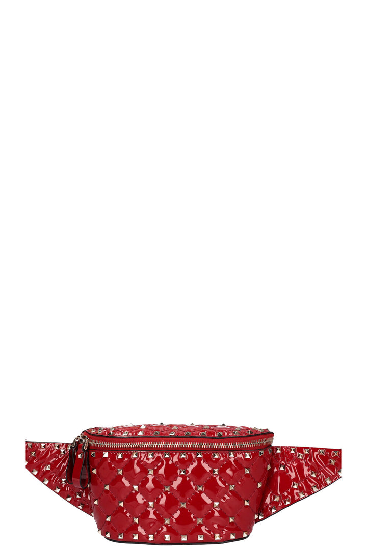 Valentino Rockstud Belt Bag Patent Red