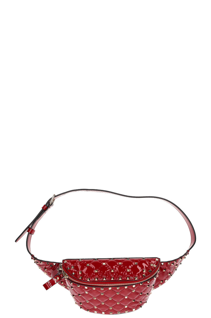 VALENTINO Rockstud Patent Belt Bag Red