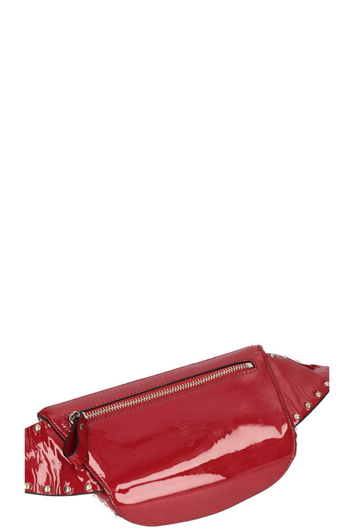 VALENTINO Rockstud Patent Belt Bag Red