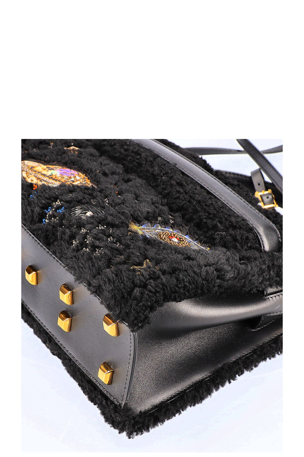 VALENTINO My Rockstud Sac Shearling Noir