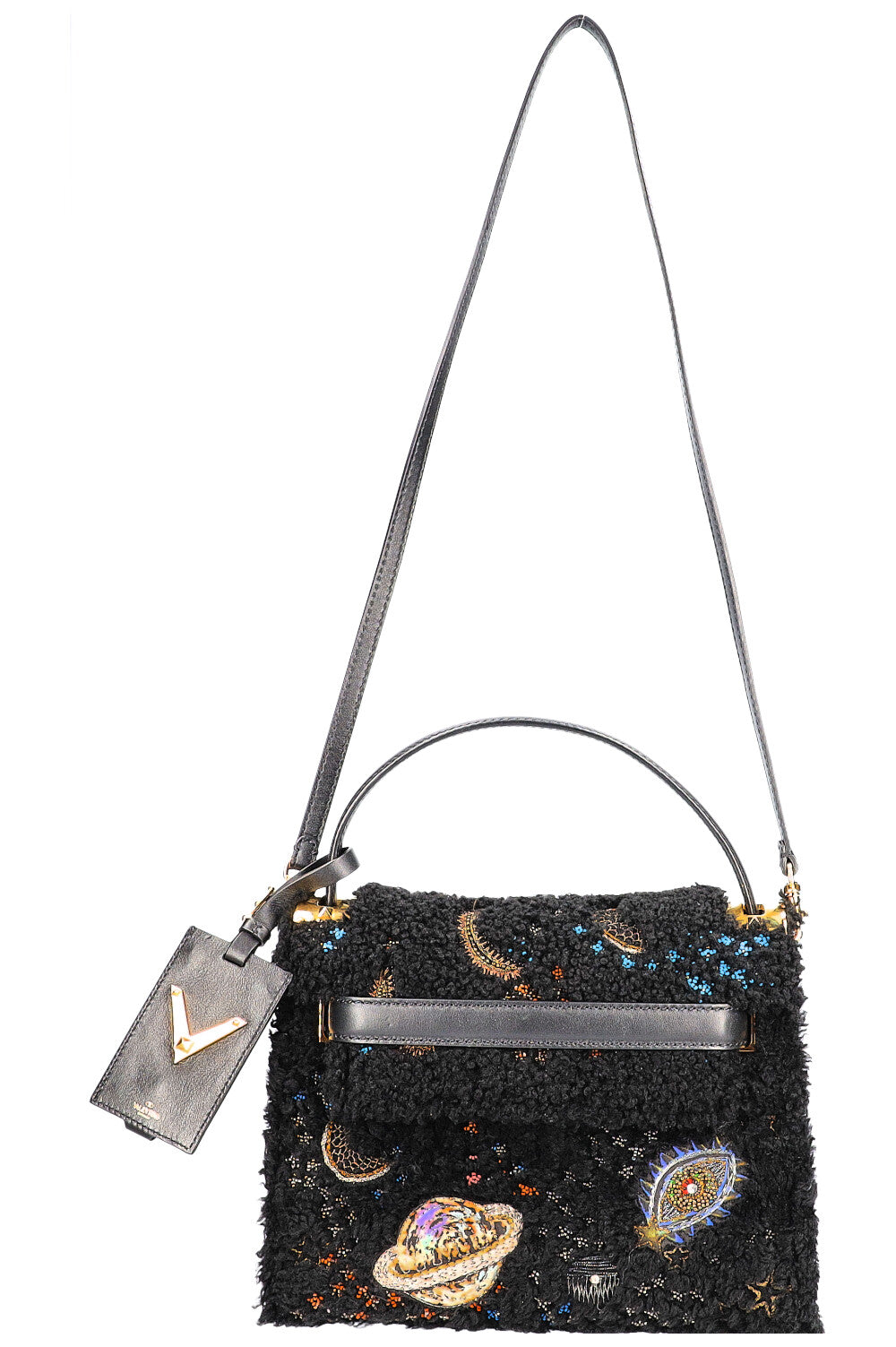 VALENTINO My Rockstud Bag Shearling Black