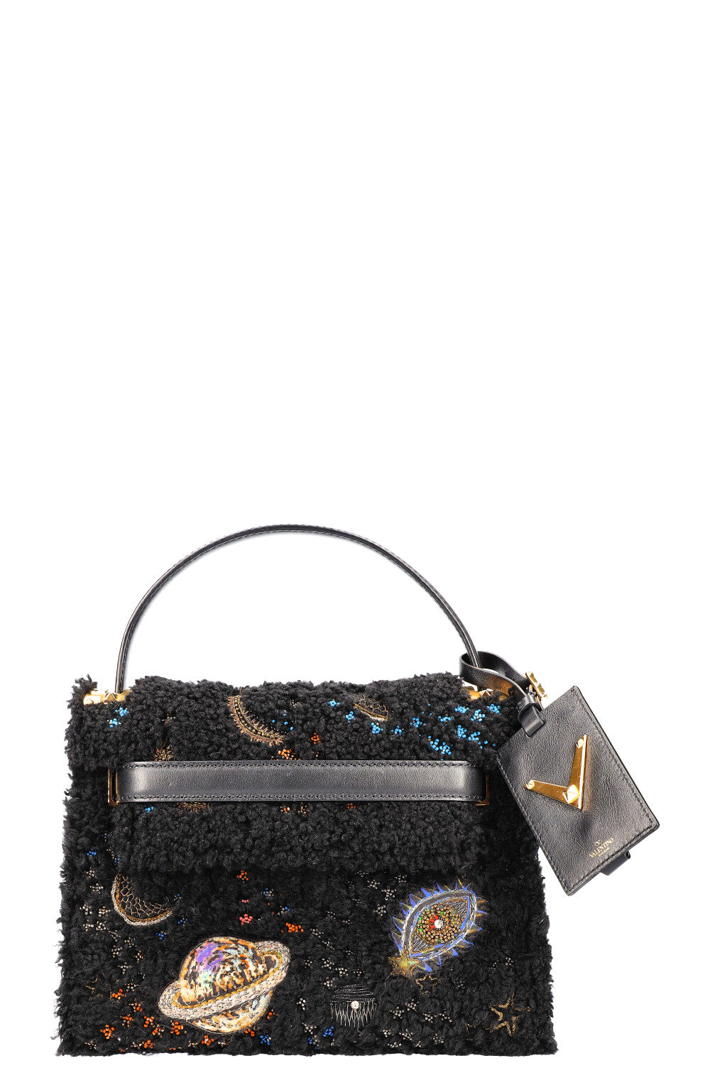 VALENTINO My Rockstud Bag Shearling Black