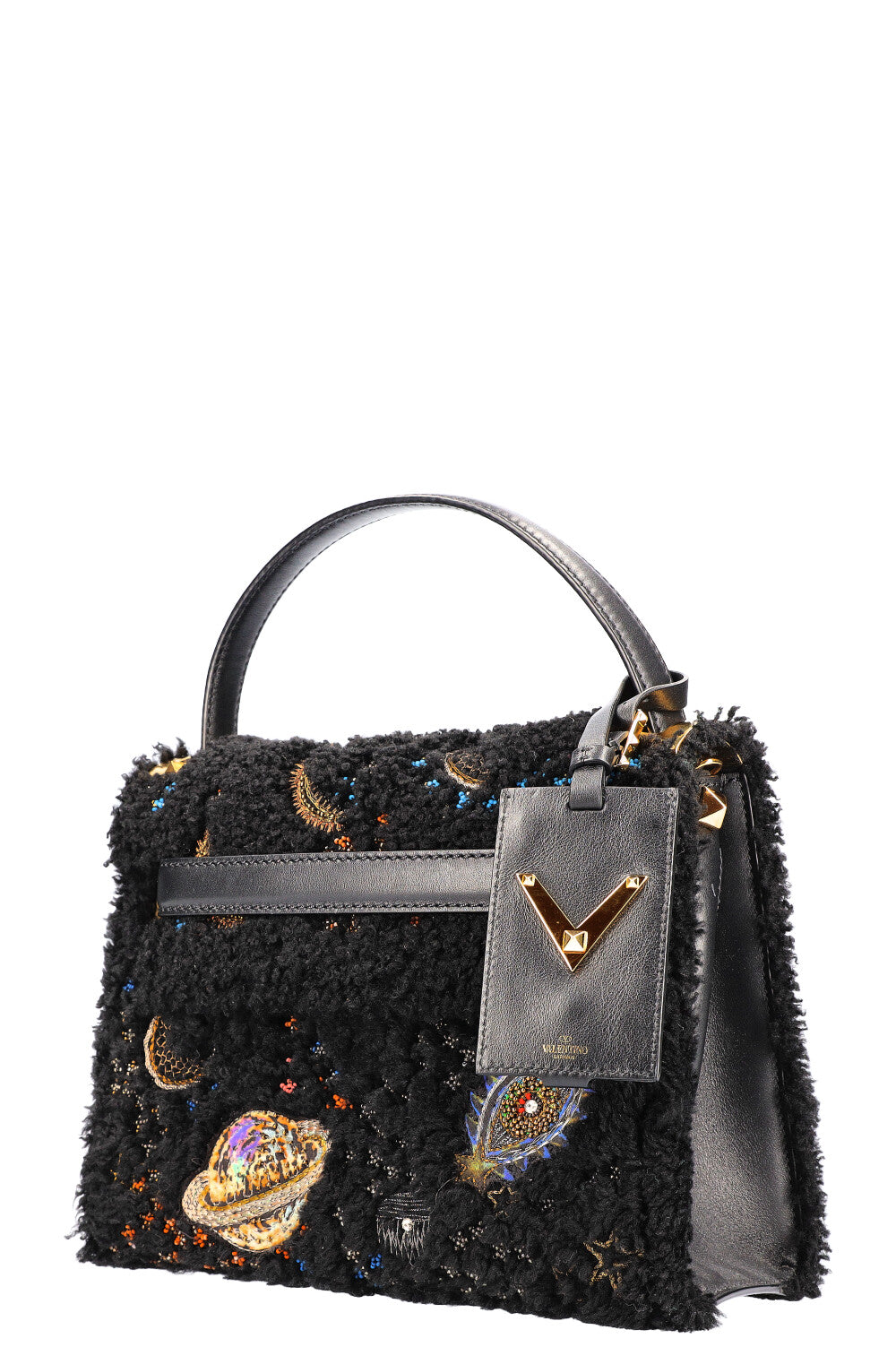 VALENTINO My Rockstud Bag Shearling Black